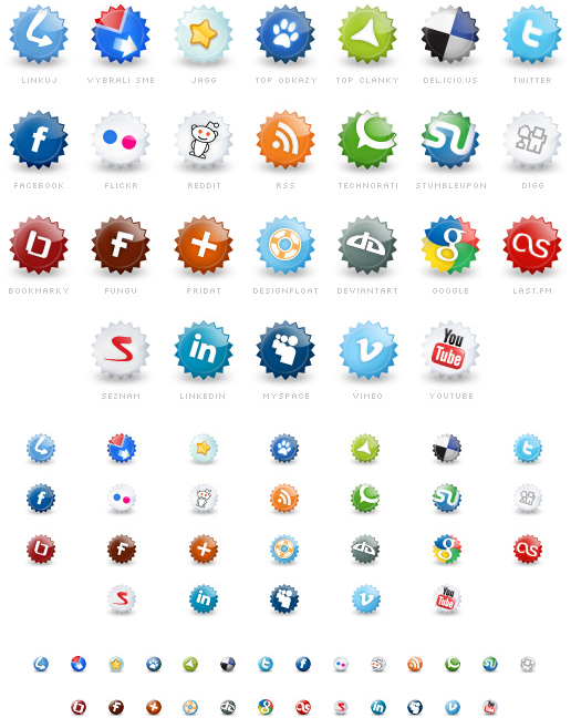 Extended set of social icons