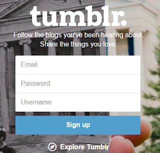 sign up on tumblr