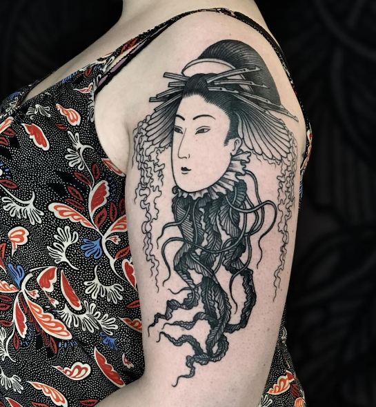 traditional japanese tattoo geisha