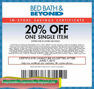 Free Printable Bed Bath and Beyond Coupons