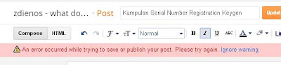 Mengatasi pesan Error "An error occurred while trying to save or publish your post. Please try again"