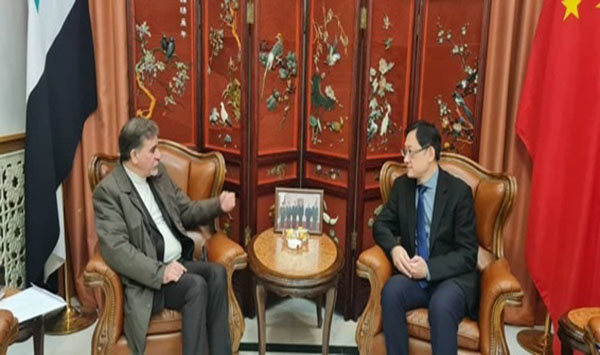 السفير عبد الهادي يطلع سفير الصين على جهود وقف العدوان الإسرائيلي على فلسطين