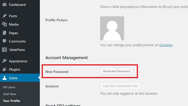 wordpress show password generator