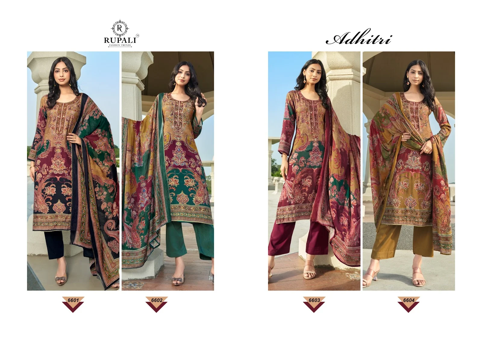Adhitri Rupali Pure Viscose Handwork Pant Style Suits