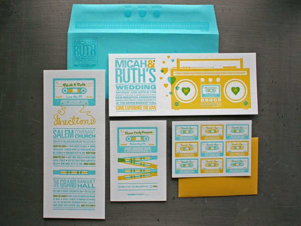 Awesome wedding invitations for the music lover via Black Eiffel