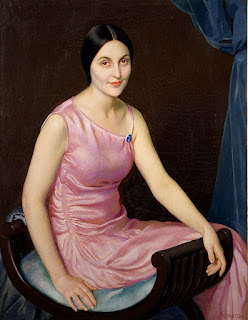 William MacGregor Paxton - Elsa in the Pink Dress