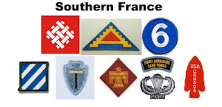 Badges of units assembled for OPERATION DRAGOON - invasion of Southern France