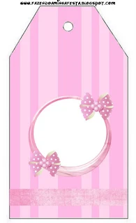 Pink Stripes Free Printable Tags.