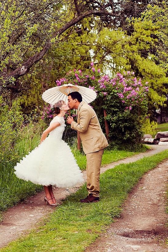 Vintage Tea Length Wedding Dress