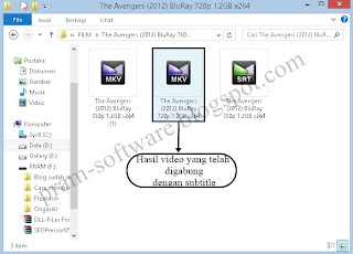 Hasil Penggabungan Video denga Subtitle