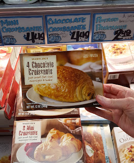 Box of Trader Joe's chocolate croissants in store