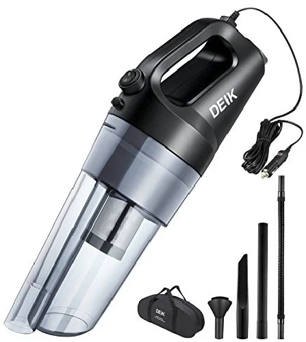 Deik Car Vacuum Cleaner: 12V Handheld Dust Cleaning Machine with Stainless Steel HEPA Filter