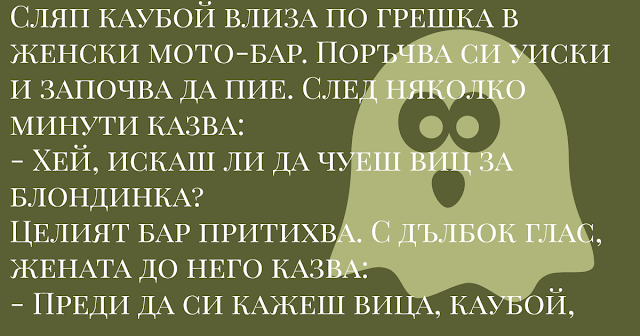 Сляп каубой влиза по грешка в женски мото-бар