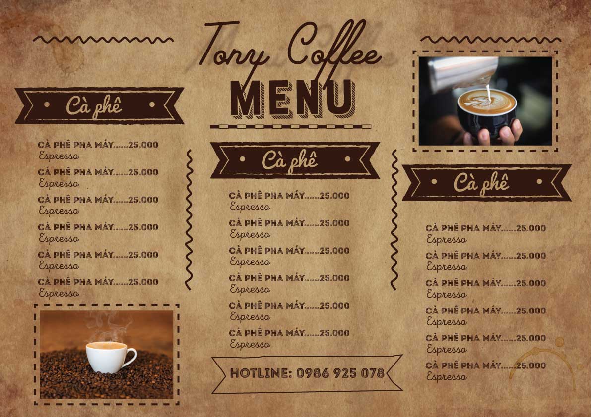 Download mẫu menu cafe file AI đẹp