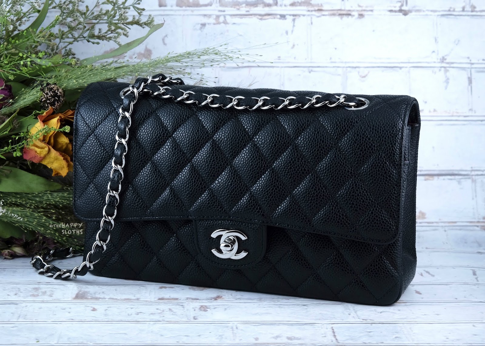 Chanel | Medium Classic Flap Handbag in Black Caviar Leather with Silver Hardware: Review