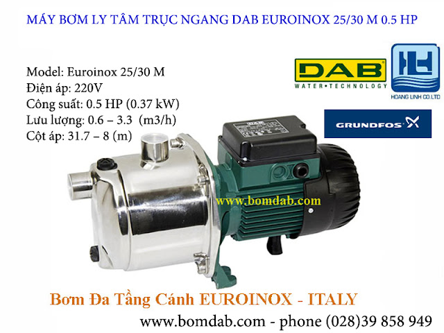 máy bơm tự mồi đa tầng cánh euroinox 25/30m