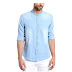 Dennis Lingo Men's Denim Light Blue Solid Casual Shirt
