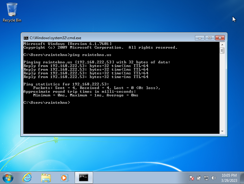 Cara Konfigurasi DNS Server di Ubuntu 18.04 - Pengetesan di Windows