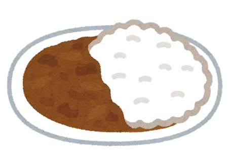 カレーライスのイラスト（白米）