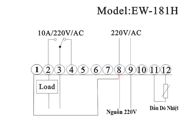 hướng dẫn sử dụng đồng hồ Ewelly EW-181H, cách cài đặt Ewelly EW-181H, nơi bán Ewelly EW-181H, thermostat Ewelly EW-181H