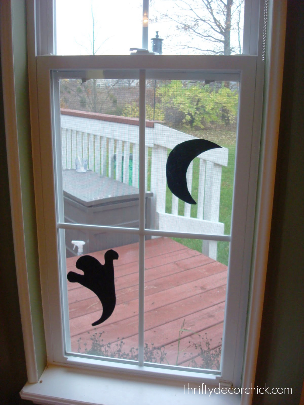 black Halloween window shapes