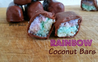 Mrs U Makes... Rainbow Coconut Bars #mymrsumakes #nobake @MrsUMakes