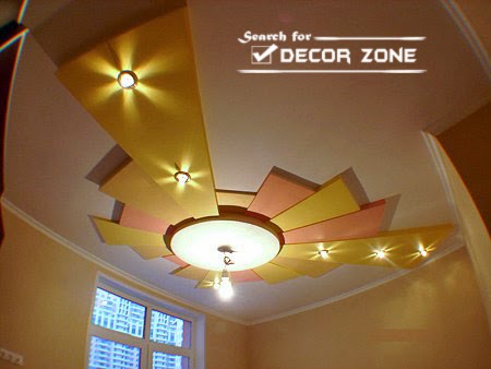 creative false ceiling designs with POP tray