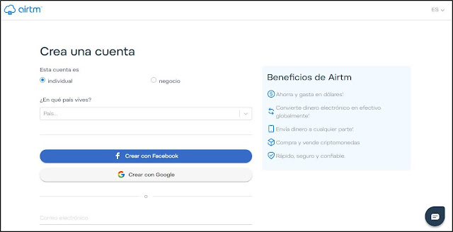 Cómo crear una cuenta AirTm