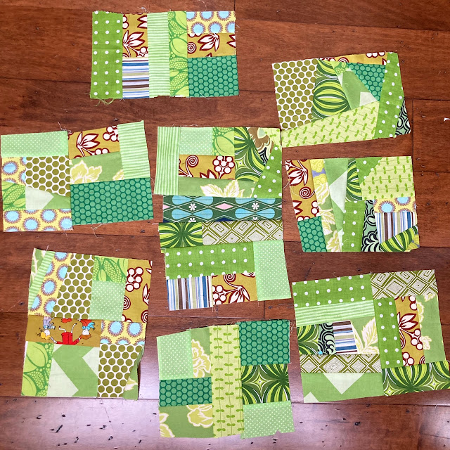 Green Scrap Blocks - Sew your scraps challenge