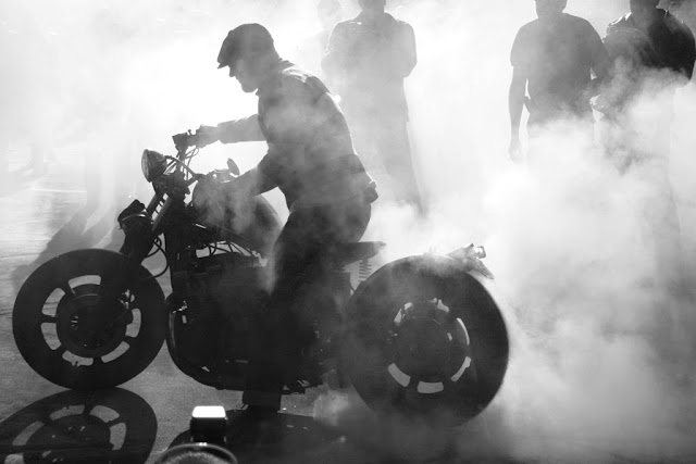 motorcycle bike burnout vintage bike mono black white burnouts