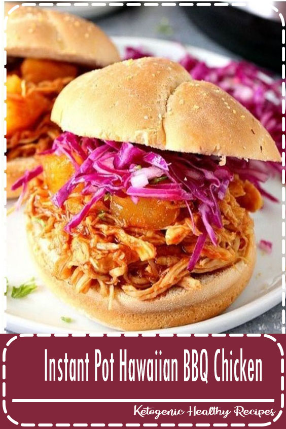 Instant Pot Hawaiian BBQ Chicken Recipe - pulled chicken with sweet pineapple BBQ sauce cooked in pressure cooker. Perfect served as sandwiches! #instantpot #chicken #bbq Instant Pot Hawaiian BBQ Chicken Recipe - pulled chicken with sweet pineapple BBQ sauce cooked in pressure cooker. Perfect served as sandwiches! #instantpot #chicken #bbq