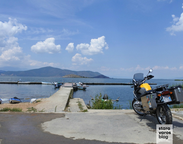 Greece Prespes Prespa Lake Transflorina BMW R1200GS