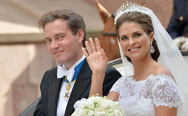 Princess Madeleine and Chris O'Neill got married in Stockholm. Madeleine wore a wedding gown by Valentino