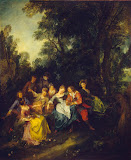 Spring by Nicolas Lancret - Genre Paintings from Hermitage Museum