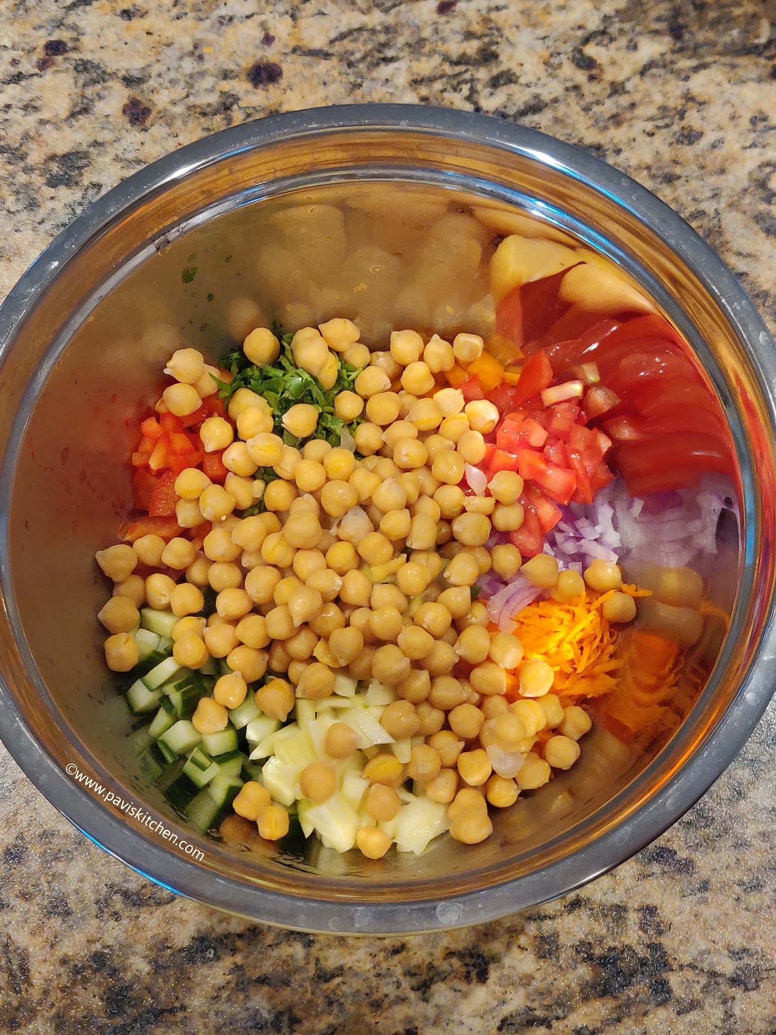 Spicy chickpea salad recipe | Indian chana salad | garbanzo salad recipe | Kondakadalai salad