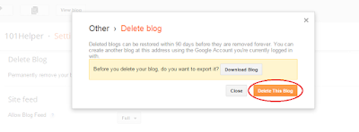 how to delete a blogger blog forever