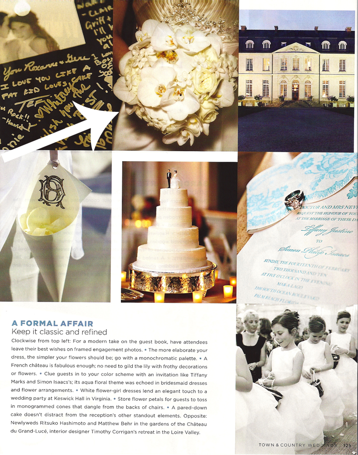 We have a photo in the Fall Winter issue of Town Country Weddings