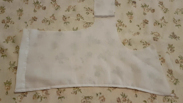front lining piece of a regency dress bodice