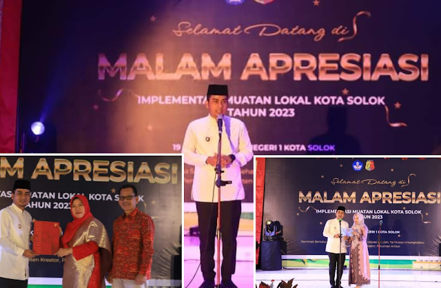 Wawako Solok Hadiri Malam Apresiasi Implementasi Muatan Lokal Kota Solok 2023