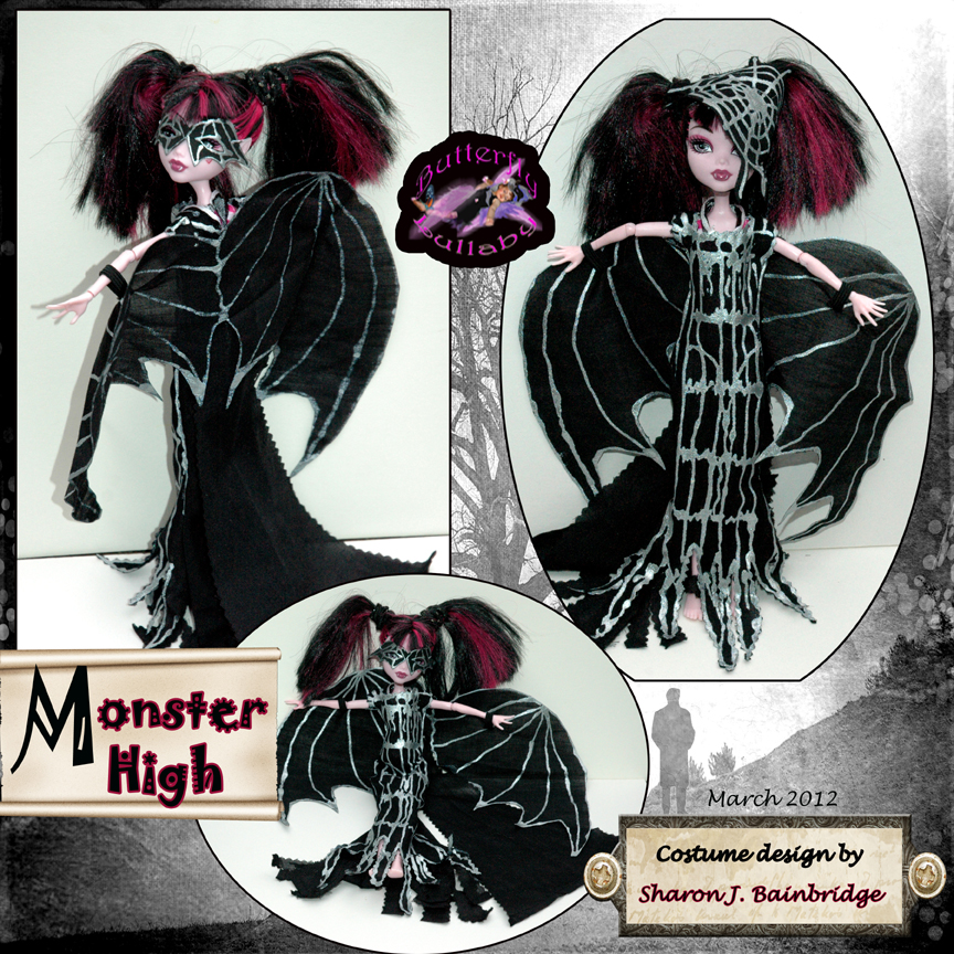 I created the above Monster High doll costume for Draculaura my little girls