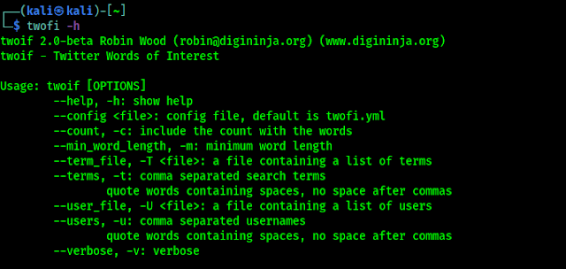 twofi help on Kali Linux