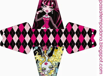 Cajas Monster High Rosa para Imprimir Gratis.