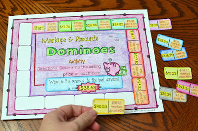 Markups and Discounts Dominoes Activity