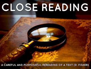 close reading image and definition