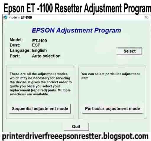 Epson EcoTank ET-M1100 Resetter Tool Free Download 2021