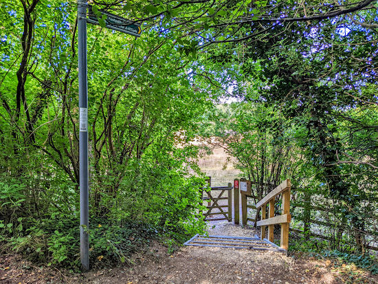 Go down the steps then take North Mymms footpath 6