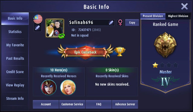 Kami dan MOBILE LEGENDS serta Pengalaman Mengarut dalam MOBILE LEGENDS