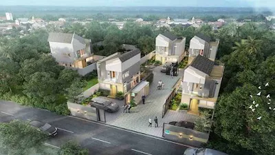 model rumah 3 lantai ada rooftopnya