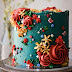 Turquoise Floral Cake