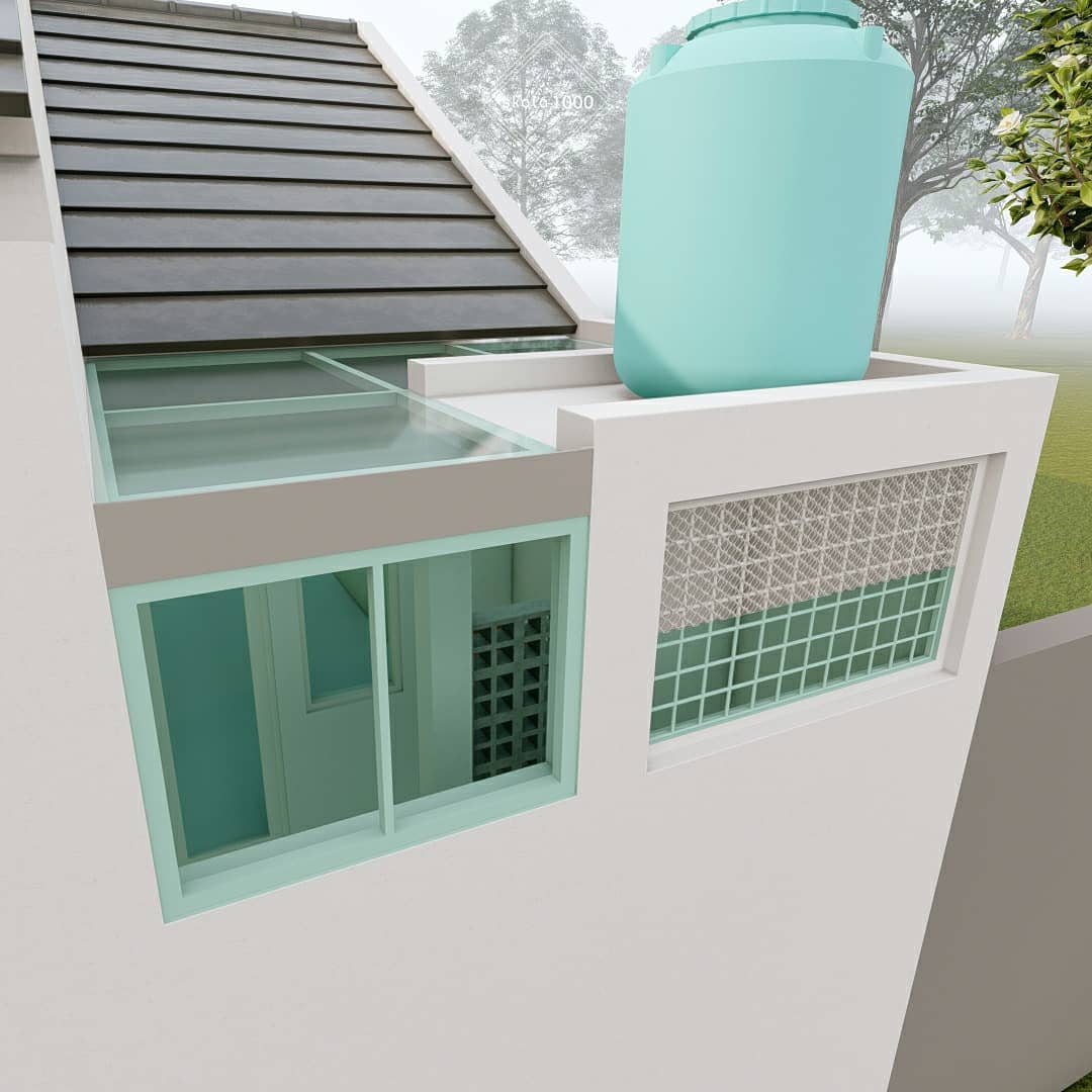 Desain Dan Denah Terbaru Rumah Minimalis Type 43 Dengan Atap Transparan Dan Anti Banjir Homeshabbycom Design Home Plans